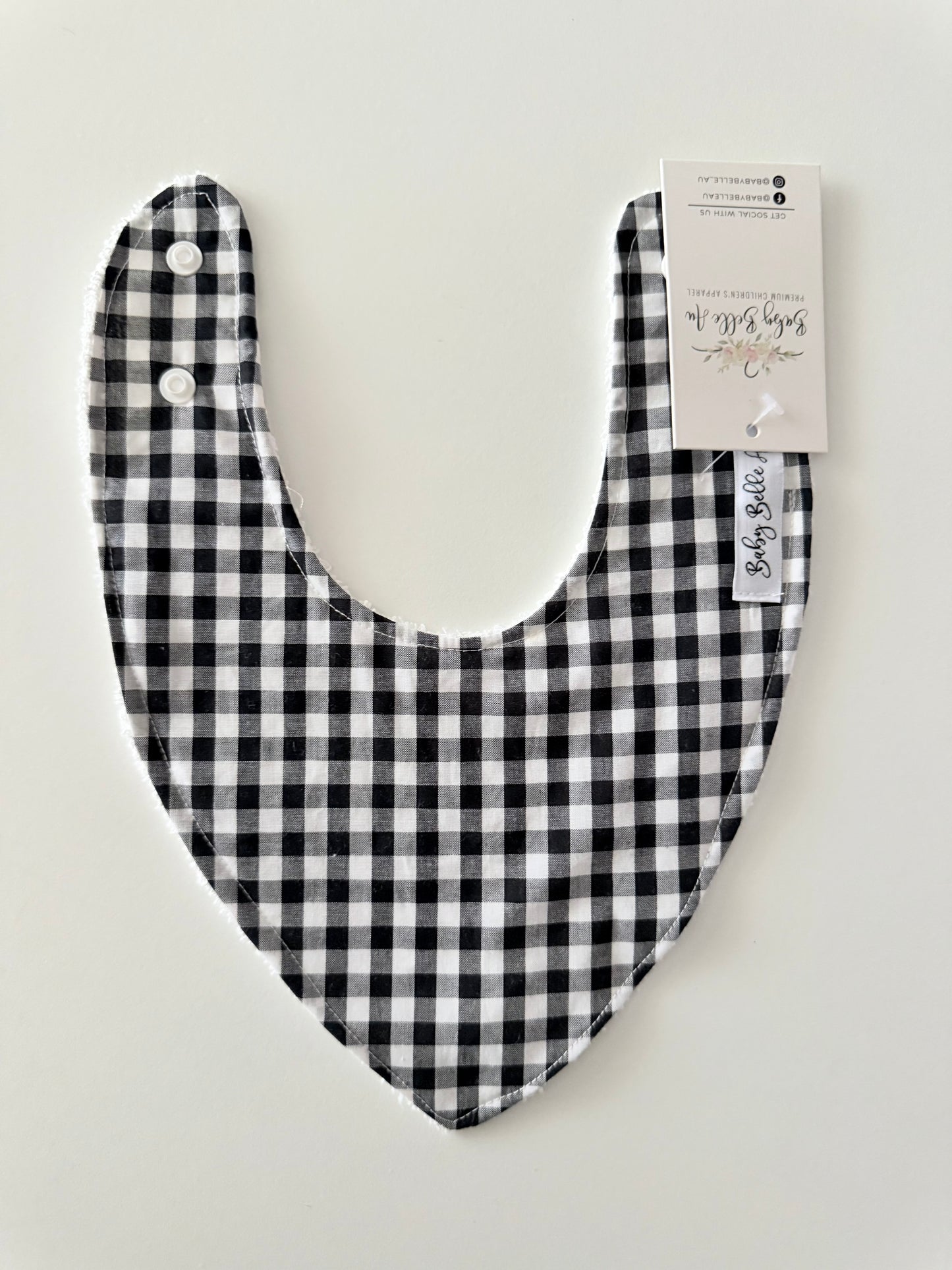 DRIBBLE BIB | BLACK GINGHAM