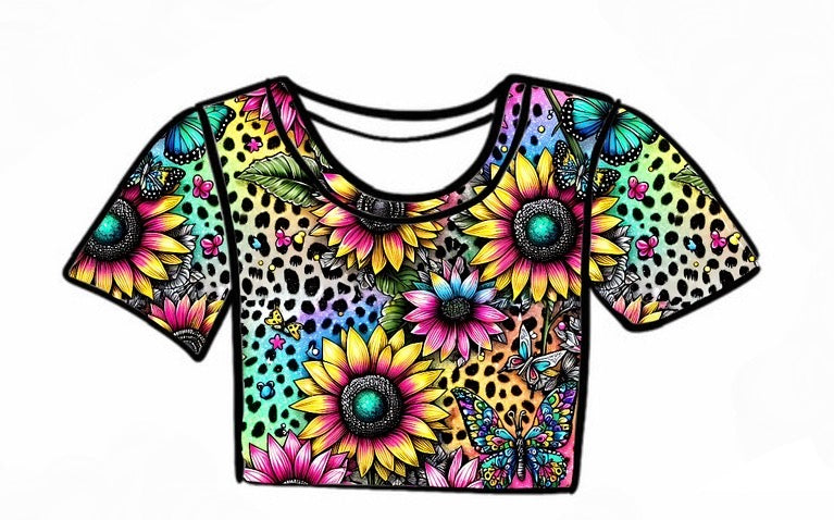 COZY CROP | BRIGHT FLORAL LEOPARD