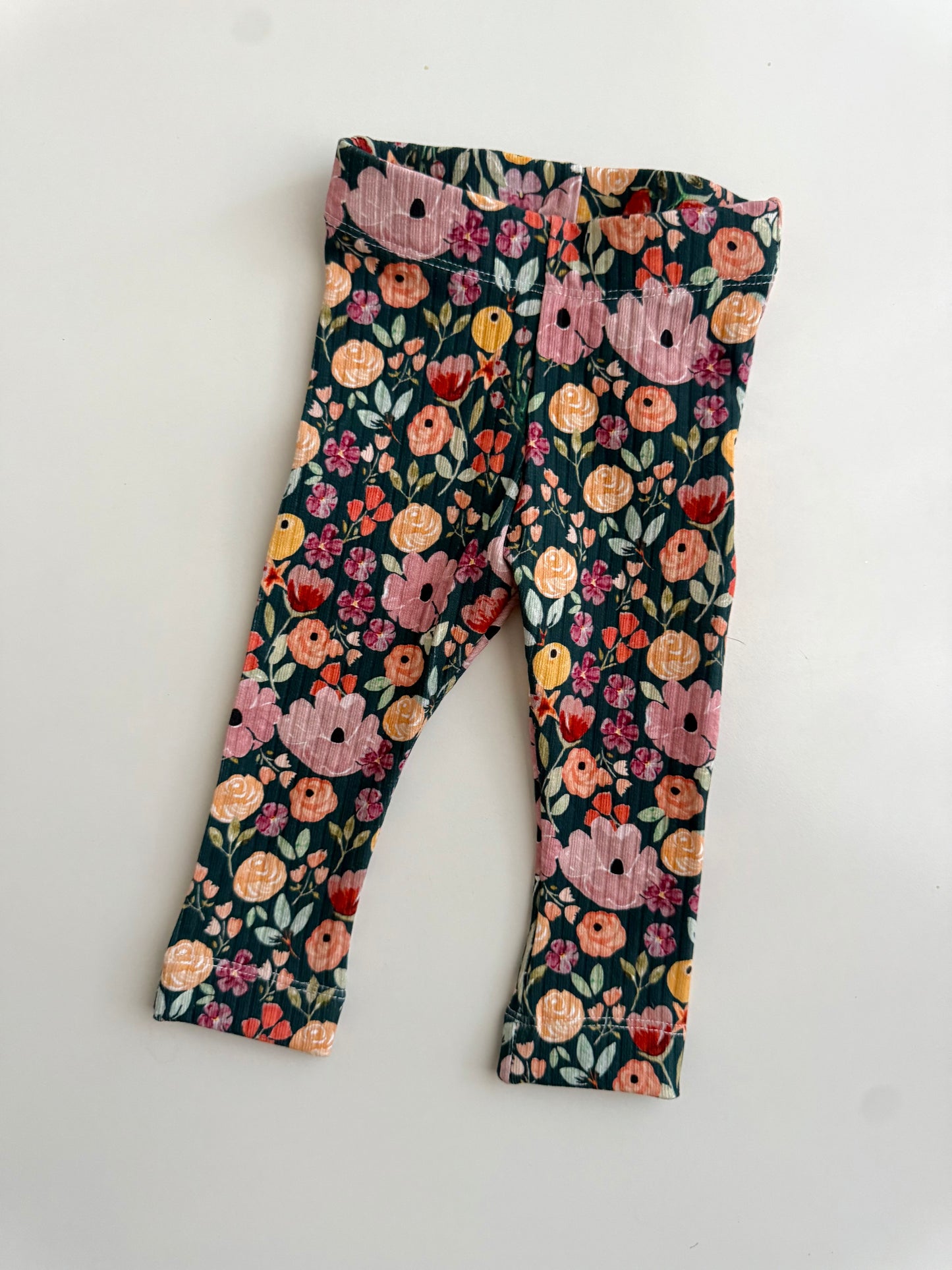 RIBBED LEGGINGS | DARK AUTUMN FLORAL