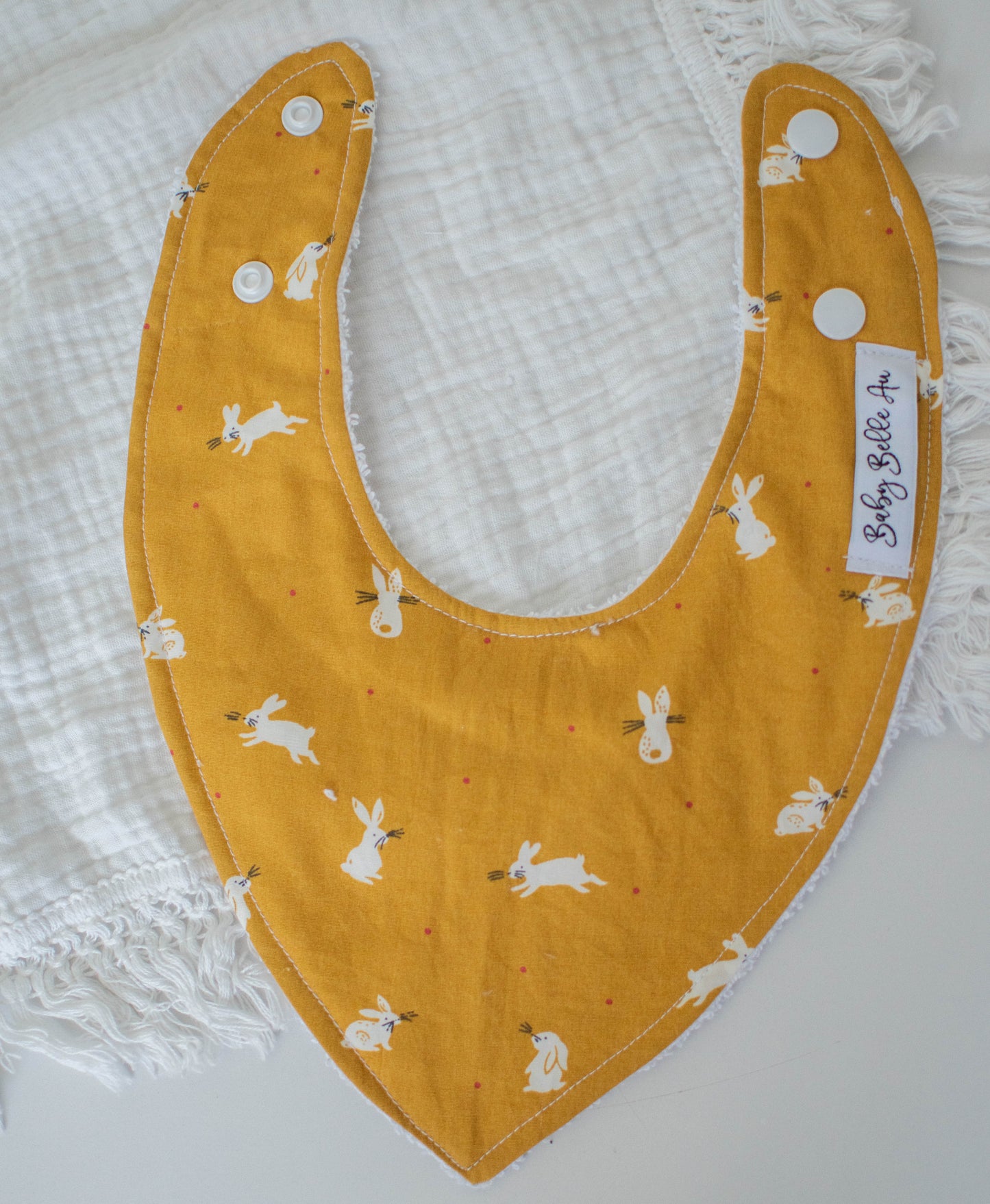 DRIBBLE BIB | MUSTARD BUNNIES