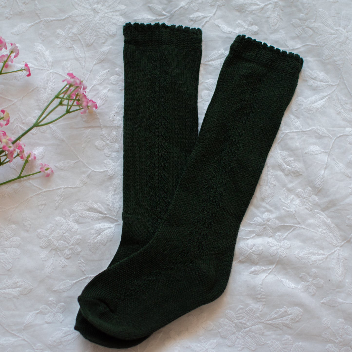 LATTICE KNEE HIGH SOCKS | DARK NAVY