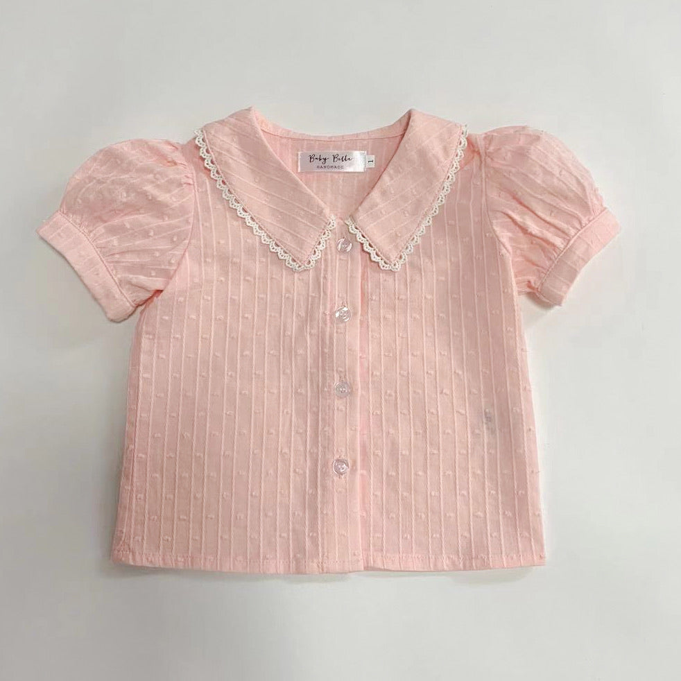 SHORT SLEEVE BLOUSE | PINK