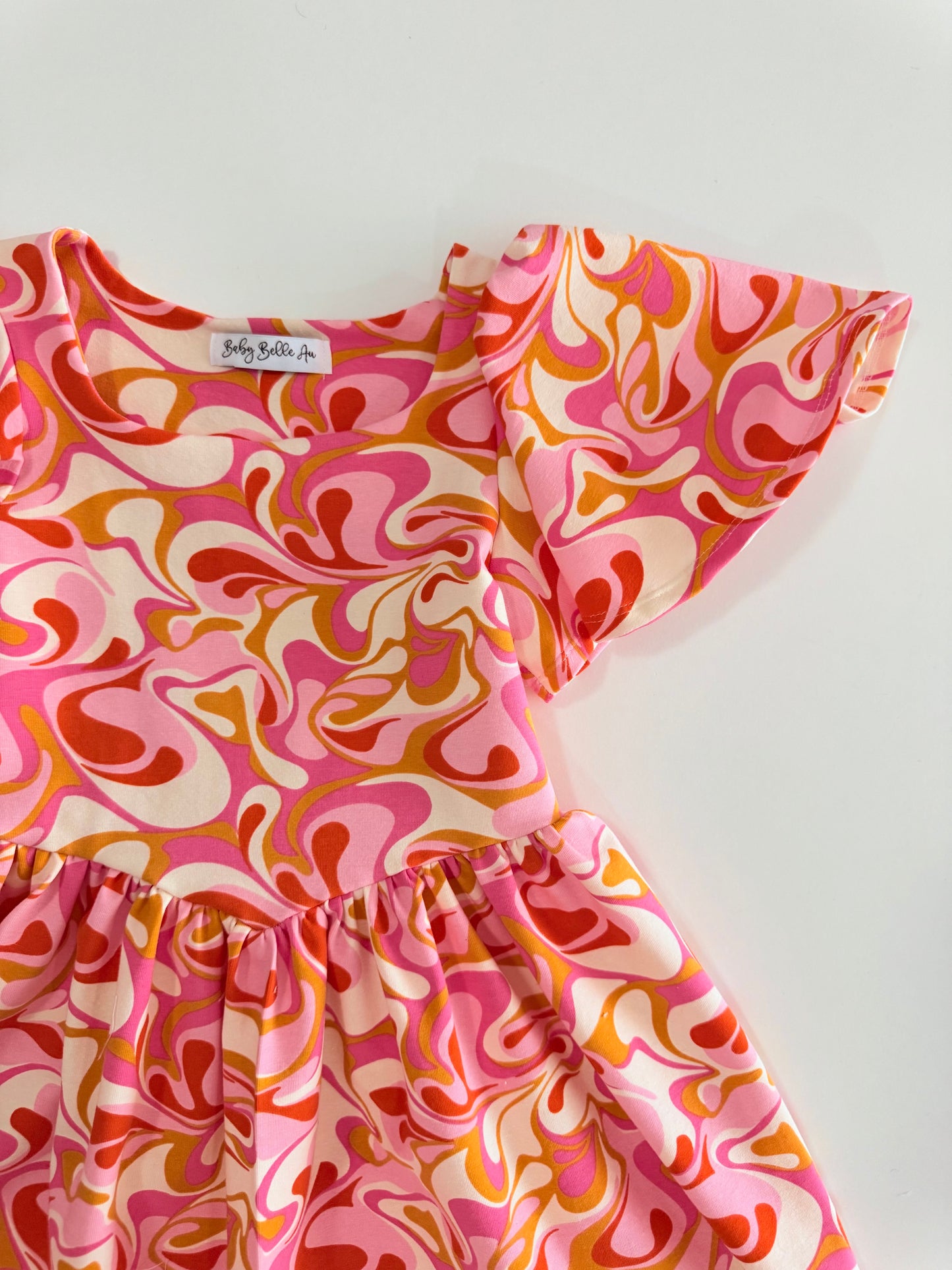 MINI BUTTERFLY FLUTTER DRESS | RETRO SWIRL