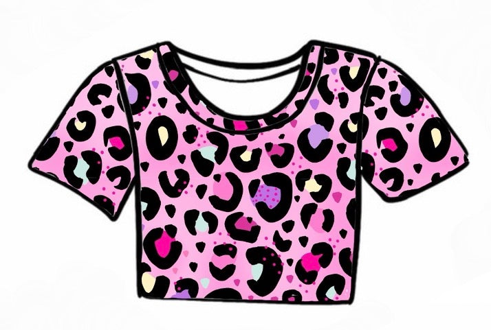 COZY CROP | PINK BARBIE LEOPARD