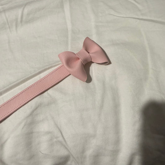 ADJUSTABLE BOW BELT | BABY PINK FAUX LEATHER