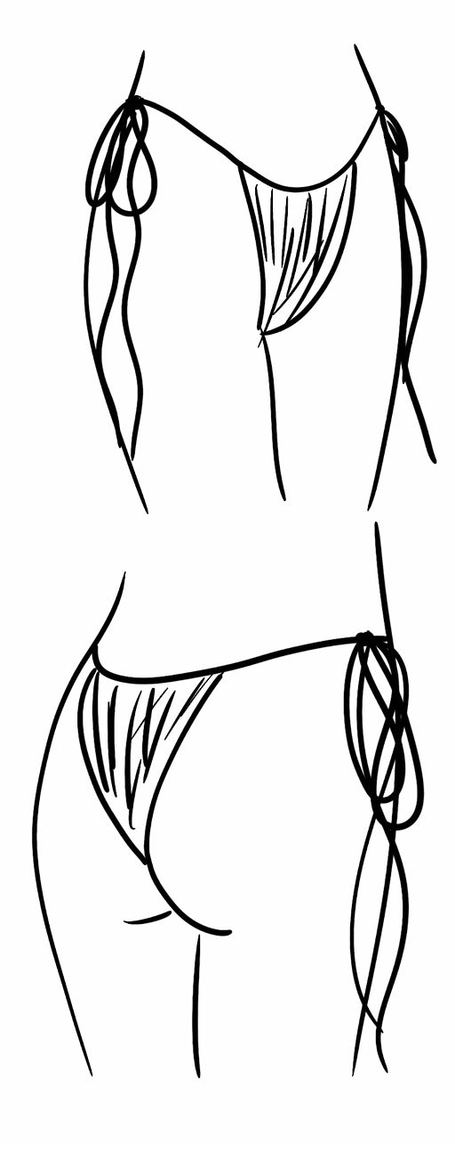 MAMA GATHERED STRING BIKINI BOTTOMS | PREORDER