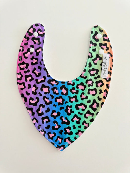 DRIBBLE BIB | RAINBOW LEOPARD