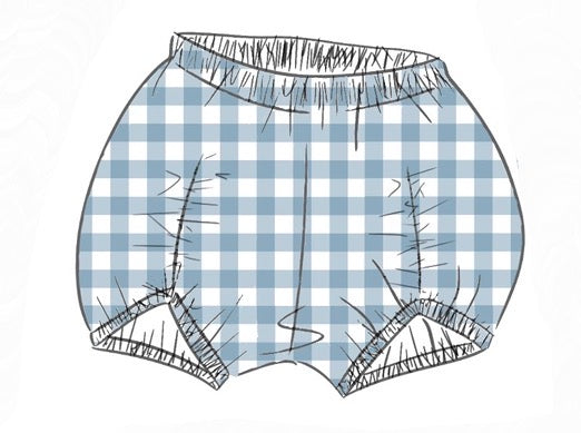 PUCKER SHORTIES | BLUE GINGHAM