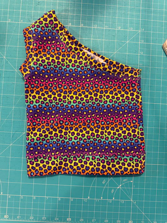 ONE SHOULDER TOP | RAINBOW LEOPARD