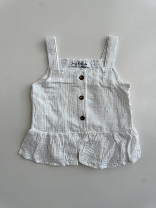 MUSLIN PEPLUM | WHITE