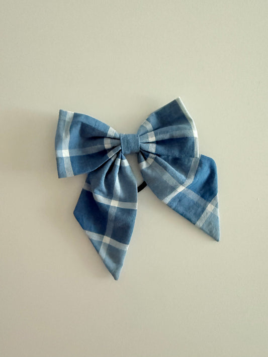 SAILOR BOW | DENIM CHECK