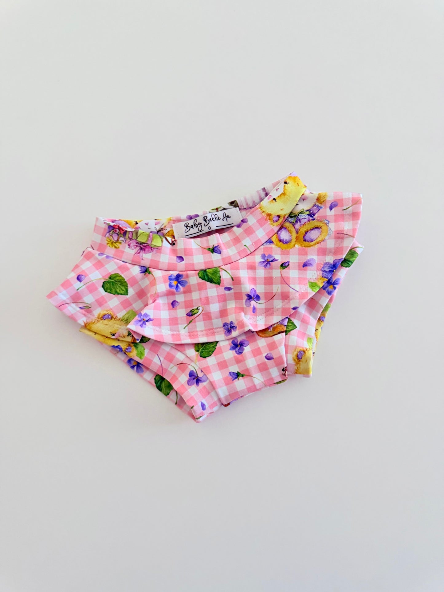 MINI SKIRTED BUMMIES | GINGHAM TEDDIES OOAK SIZE 0