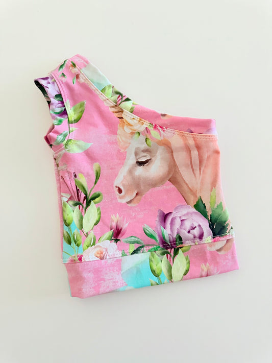 ONE SHOULDER TOP | UNICORN FLORAL LIMITED EDITION