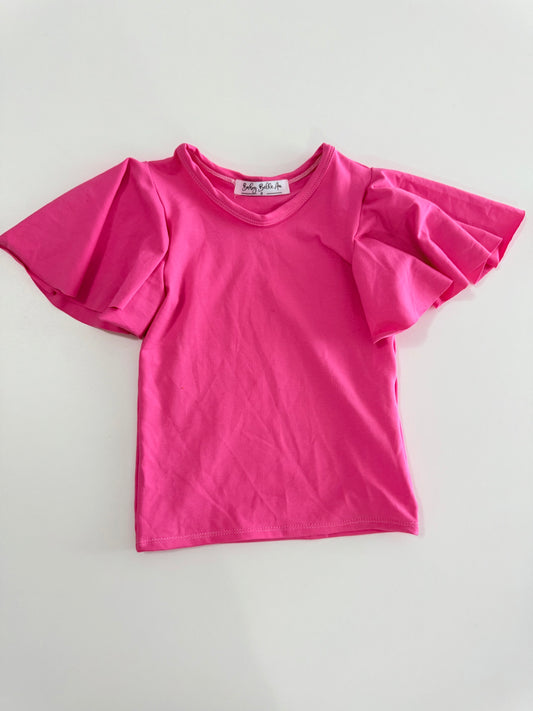 BUTTERFLY FLUTTER TOP | BUBBLEGUM