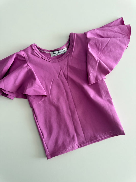 BUTTERFLY FLUTTER TOP | FUSCHIA