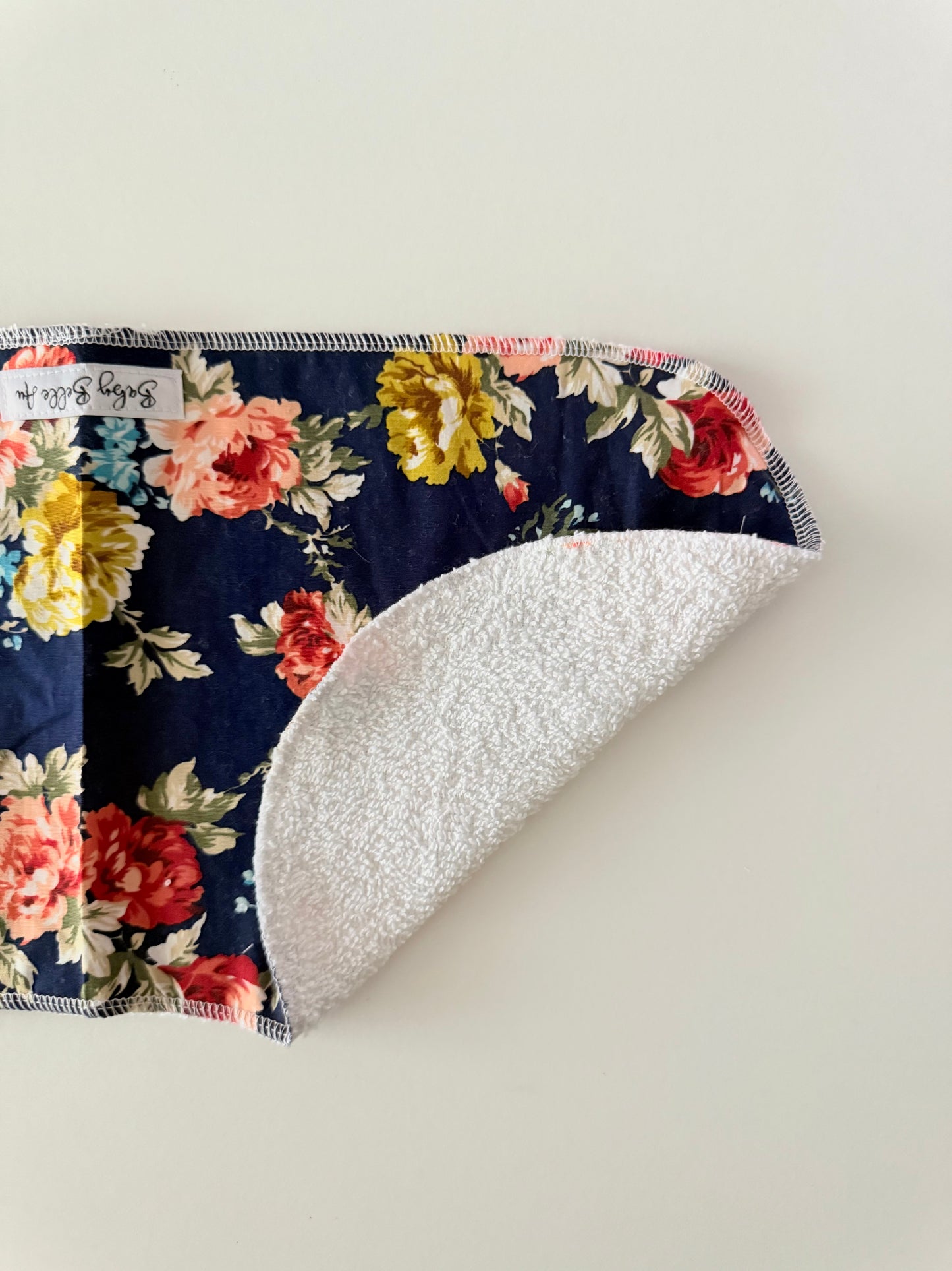 BURP CLOTH | NAVY FLORAL