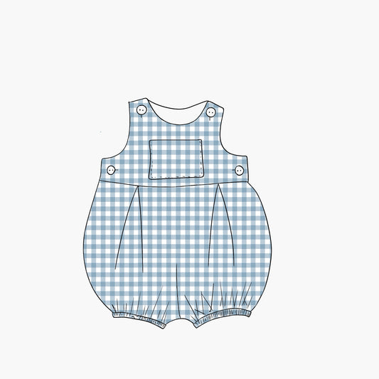 POCKET ROMPER | BLUE GINGHAM