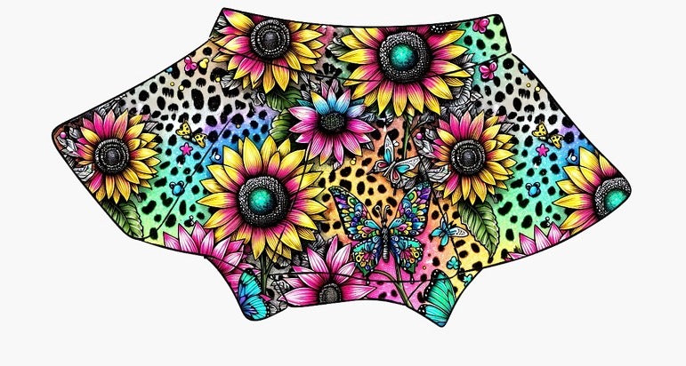 SKIRTED BUMMIES | BRIGHT FLORAL LEOPARD
