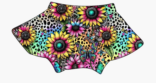 SKIRTED BUMMIES | BRIGHT FLORAL LEOPARD