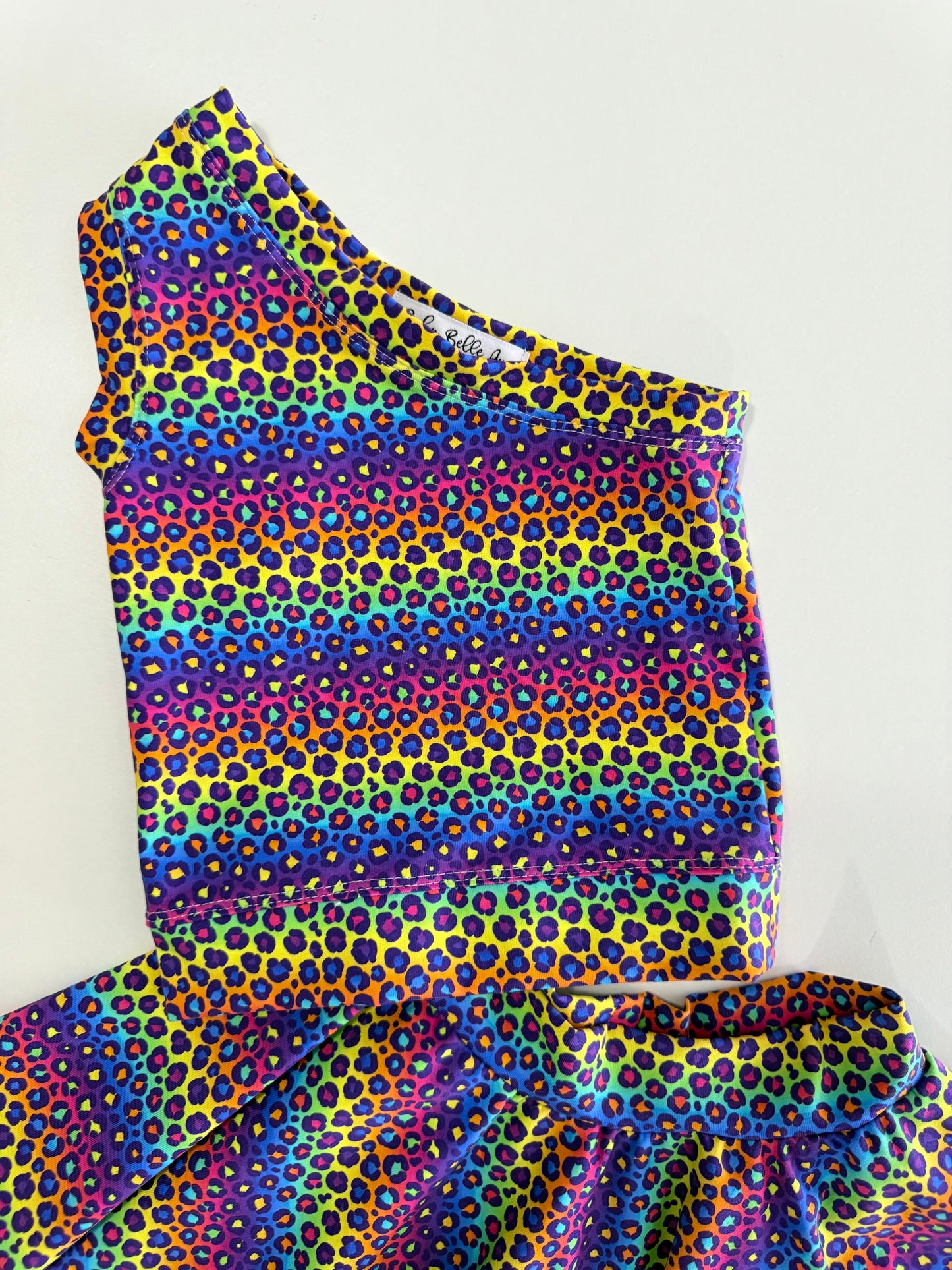 ONE SHOULDER TOP | RAINBOW LEOPARD