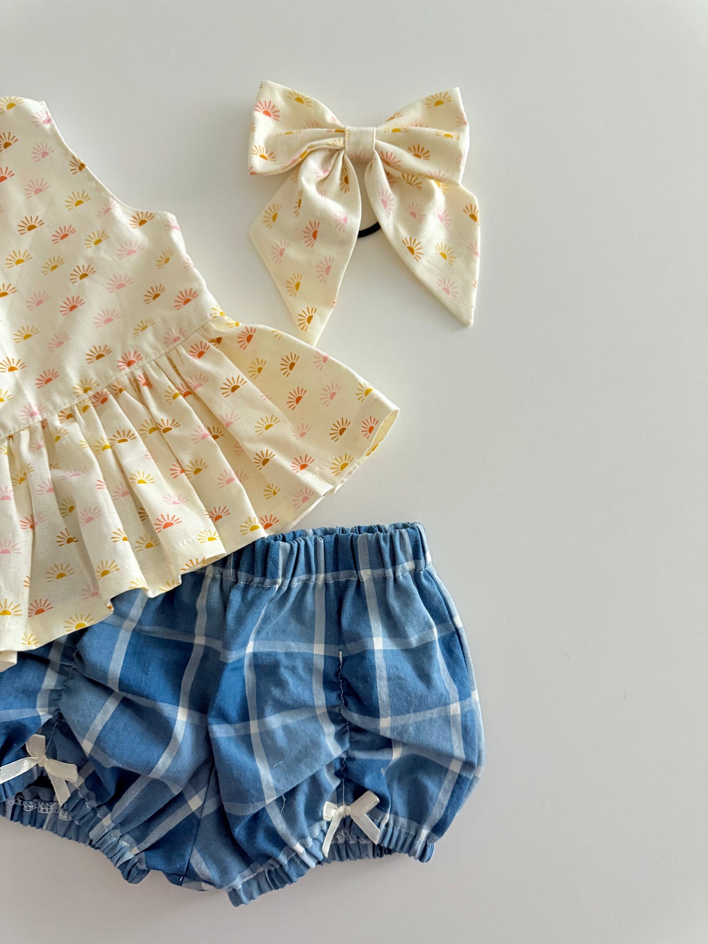 PUCKER SHORTIES | DENIM CHECK