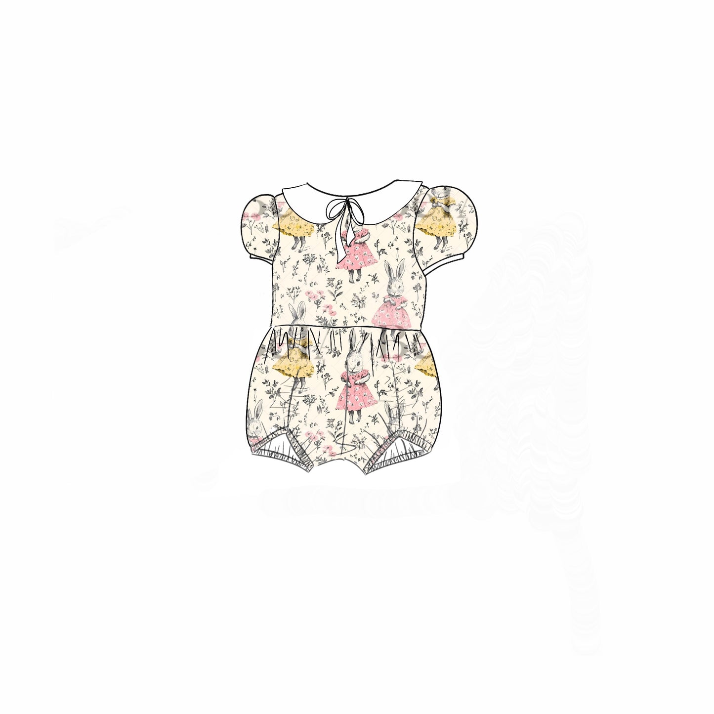 VINTY PUCKER ROMPER | VINTAGE BUNNIES