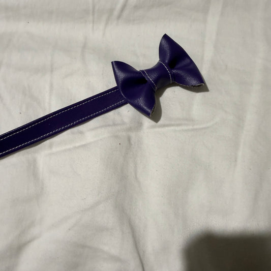 ADJUSTABLE BOW BELT | EGGPLANT FAUX LEATHER