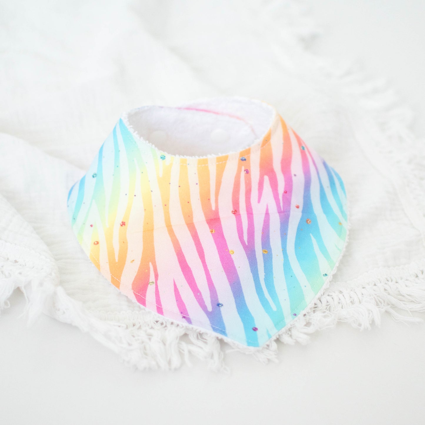 DRIBBLE BIB | RAINBOW ZEBRA