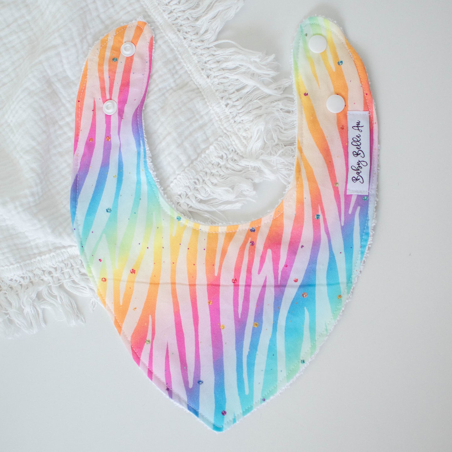 DRIBBLE BIB | RAINBOW ZEBRA
