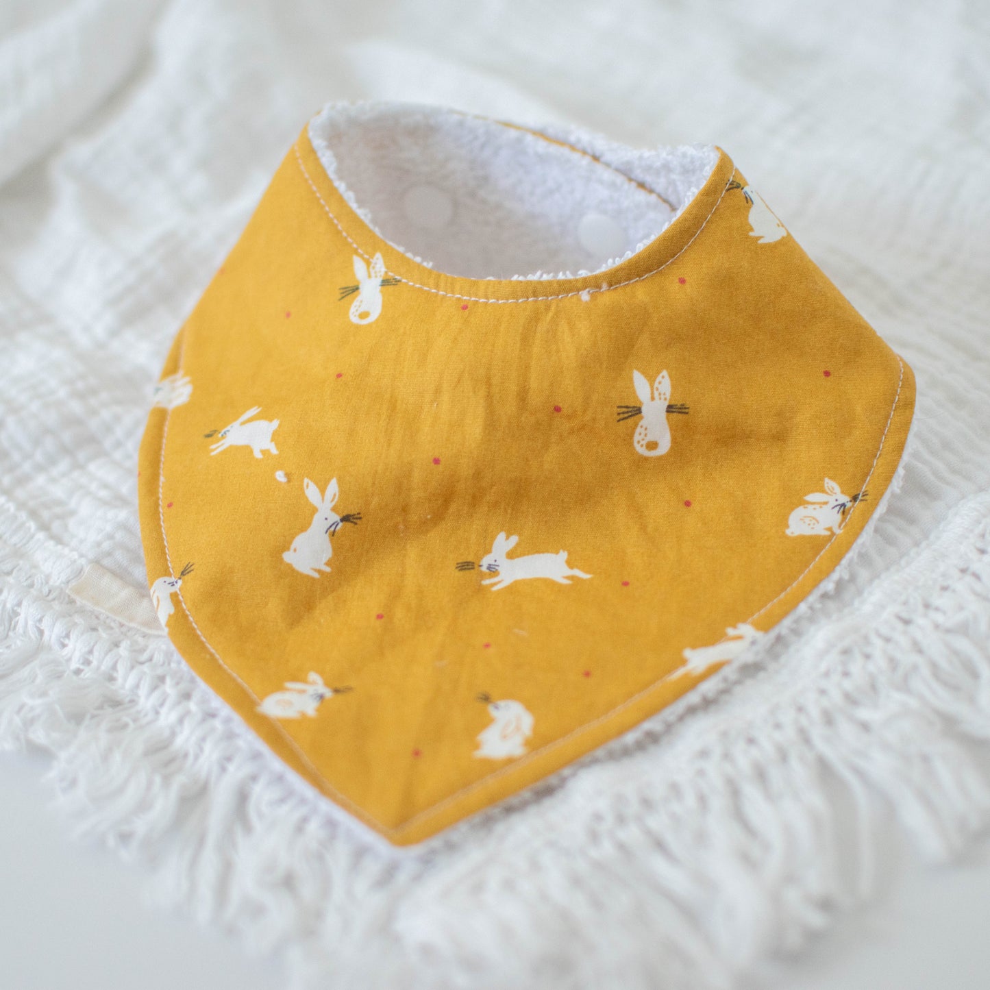 DRIBBLE BIB | MUSTARD BUNNIES