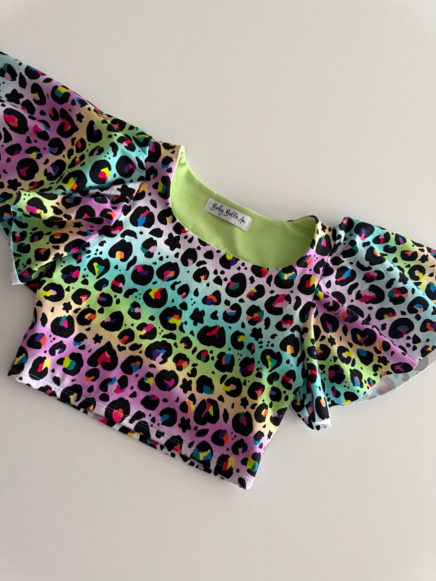 BUTTERFLY FLUTTER CROP | PASTEL LEOPARD