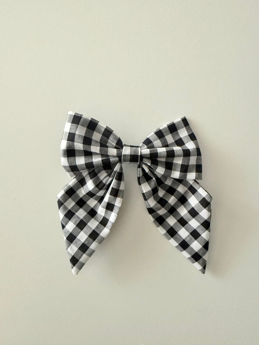 SAILOR BOW | BLACK GINGHAM