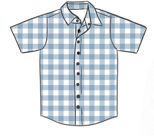 SNAP SHIRT | BLUE GINGHAM