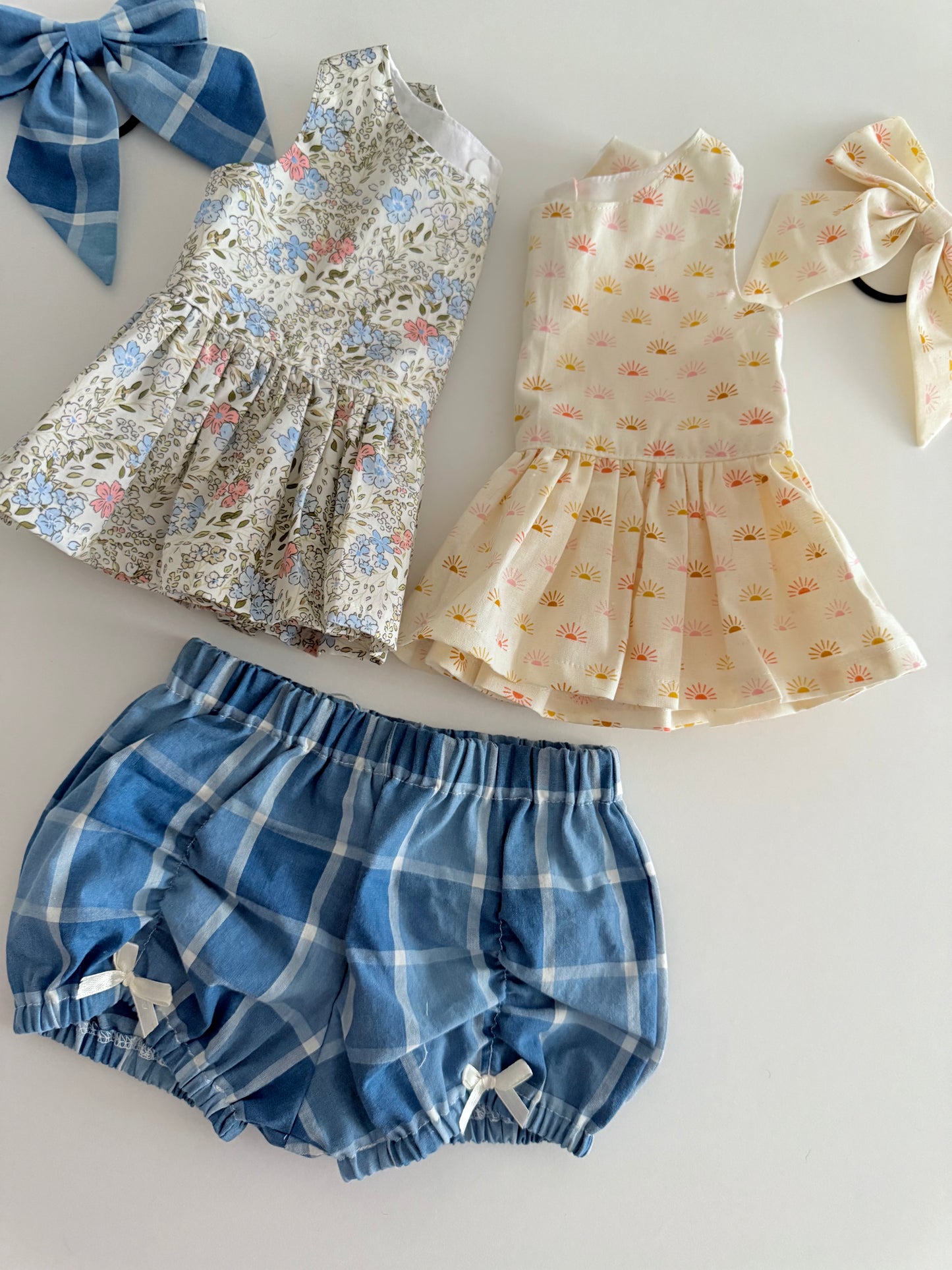 PUCKER SHORTIES | DENIM CHECK