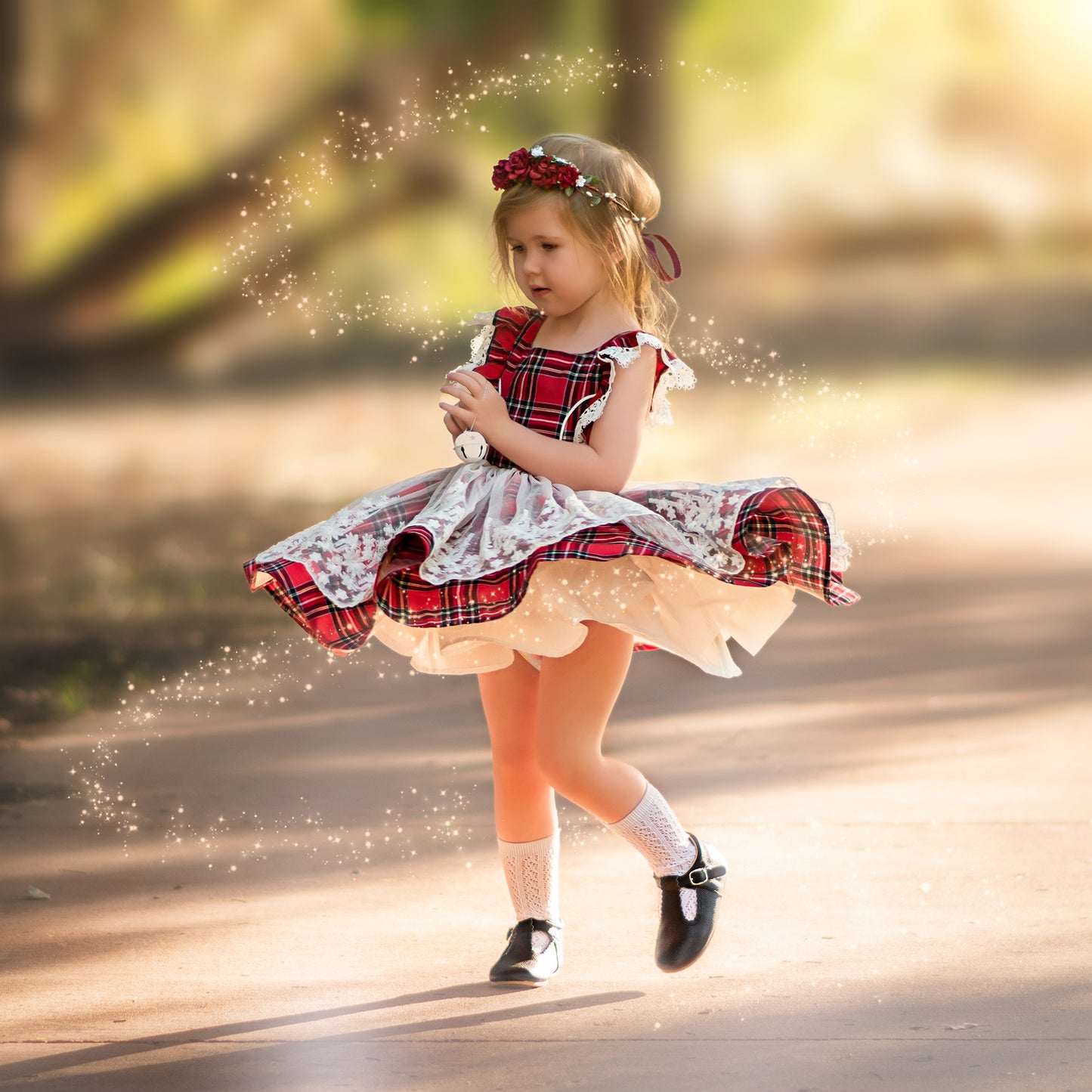 FAIRY FLUTTER PINNY | CHRISTMAS TARTAN