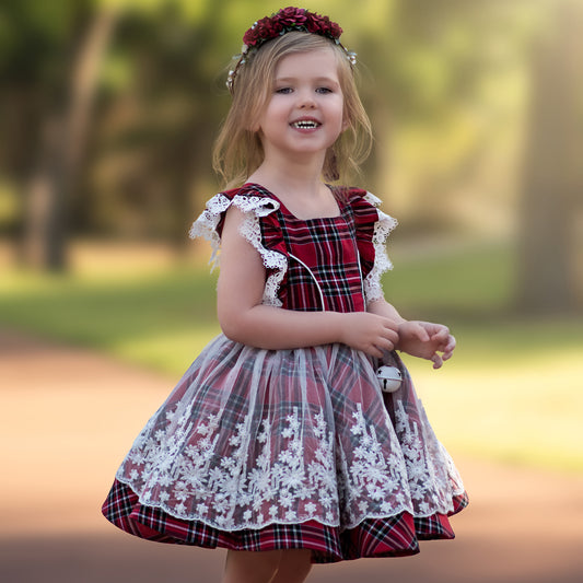 FAIRY FLUTTER PINNY | CHRISTMAS TARTAN